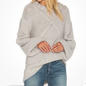 Somedays Lovin Making Melody Gray Cableknit Tunic Sweater Size  XS